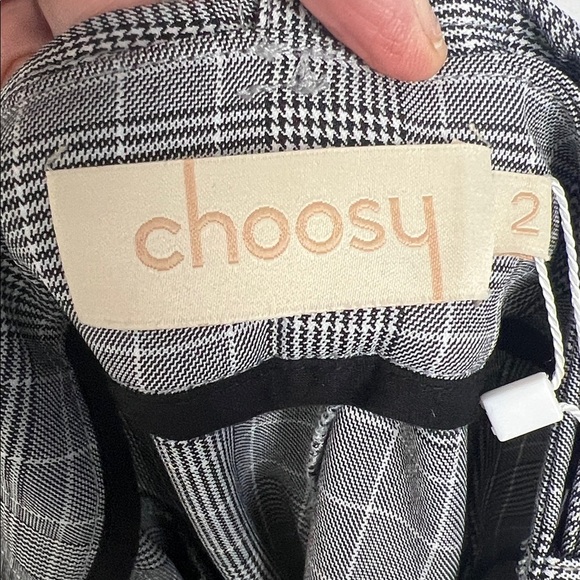 NEW Choosy High Waisted Glen Plaid Belted Bermuda Shorts Size 2 - Picture 9 of 12